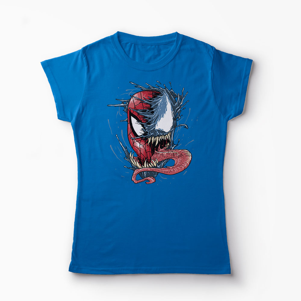 Tricou Venom vs. Spiderman - Femei-Albastru Regal